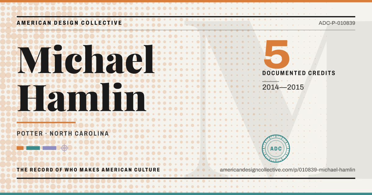 Registry card for Michael Hamlin: the ADC seal, Michael Hamlin, and how much is on record.