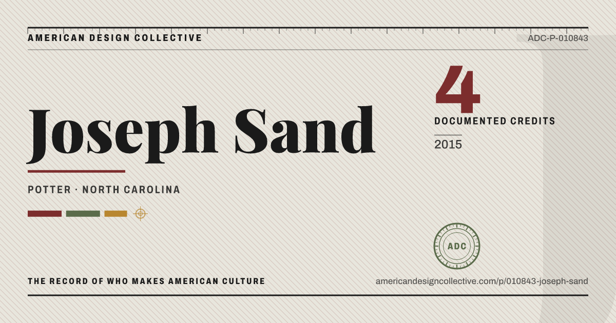 Registry card for Joseph Sand: the ADC seal, Joseph Sand, and how much is on record.