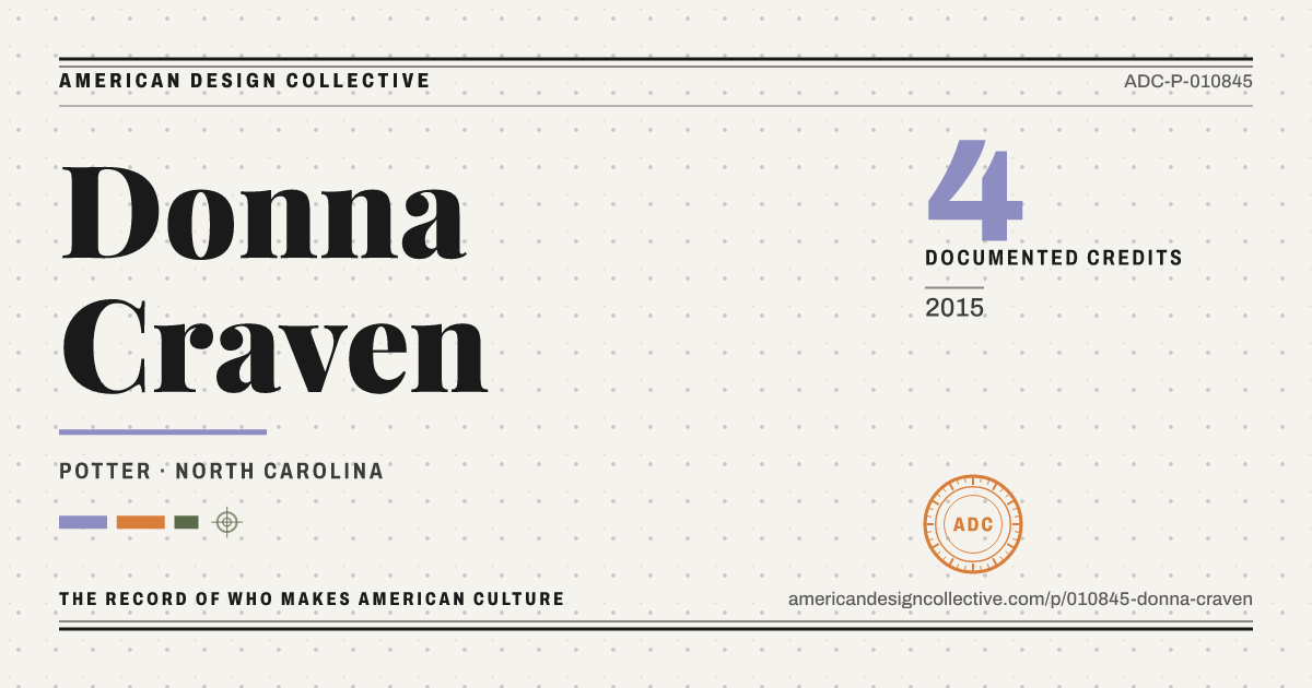 Registry card for Donna Craven: the ADC seal, Donna Craven, and how much is on record.