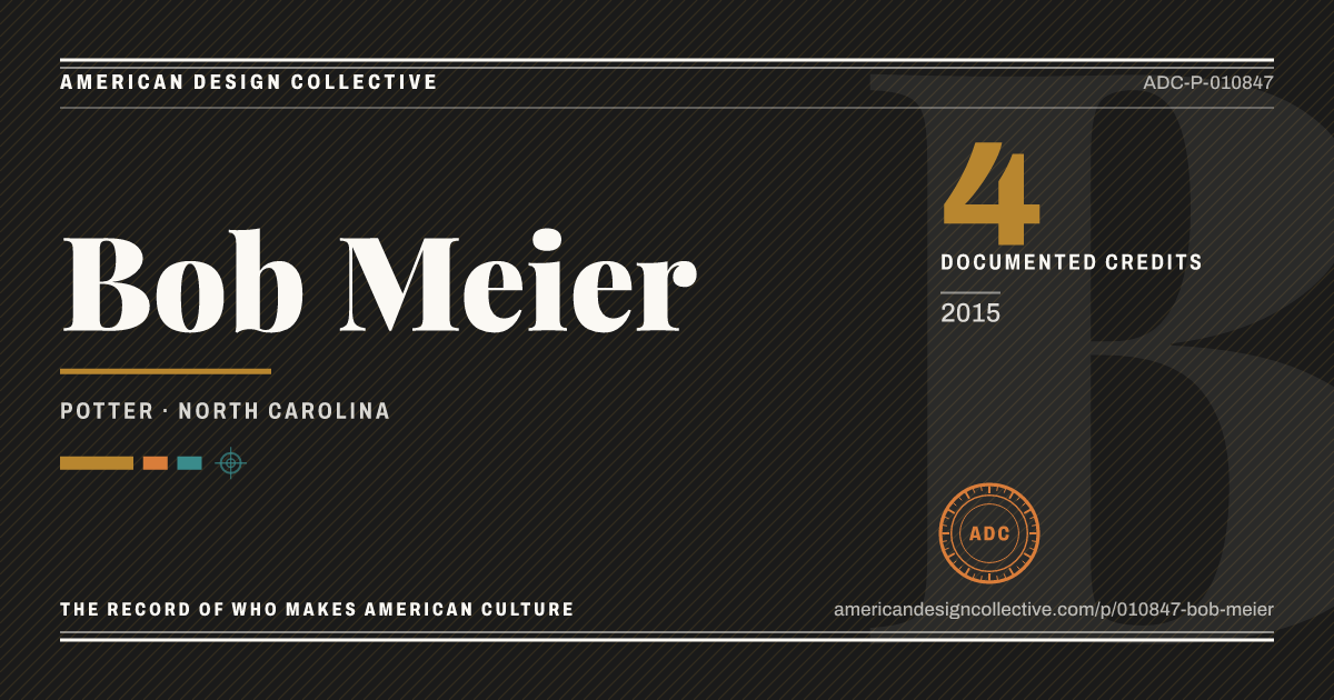 Registry card for Bob Meier: the ADC seal, Bob Meier, and how much is on record.