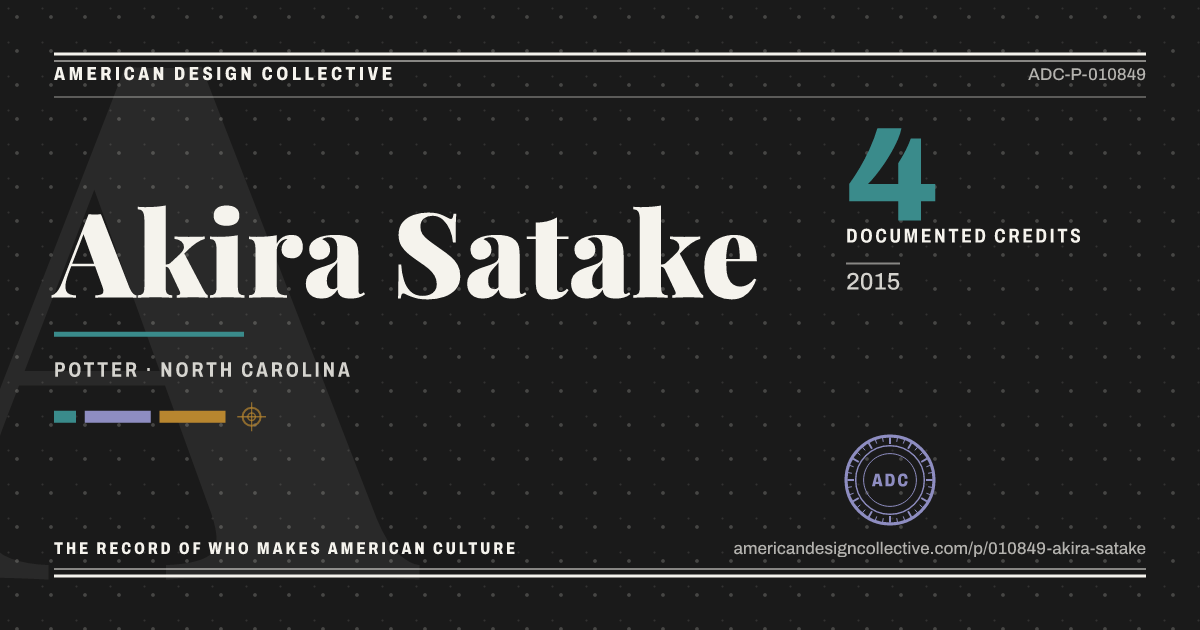Registry card for Akira Satake: the ADC seal, Akira Satake, and how much is on record.