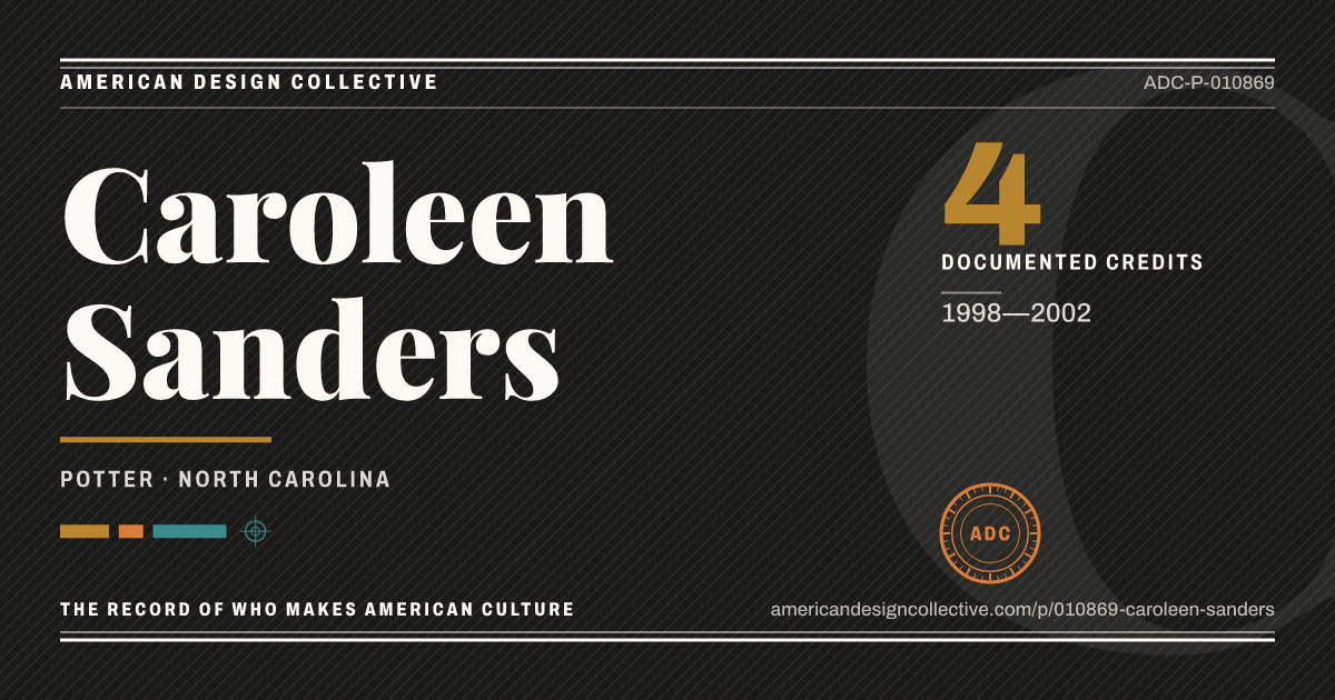Registry card for Caroleen Sanders: the ADC seal, Caroleen Sanders, and how much is on record.