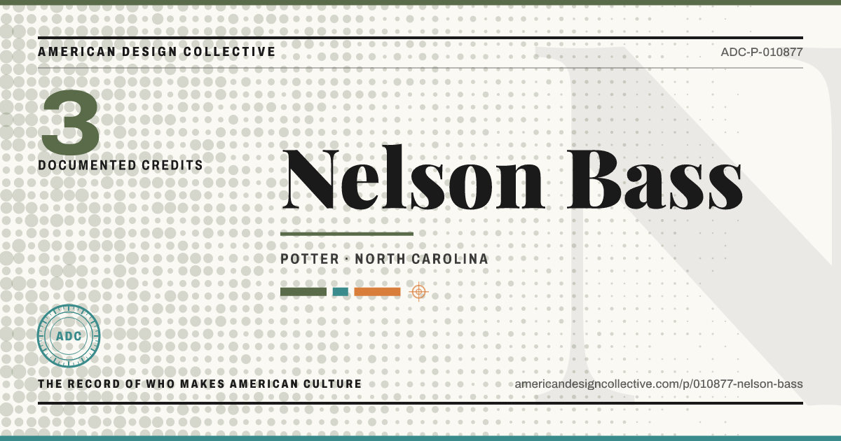 Registry card for Nelson Bass: the ADC seal, Nelson Bass, and how much is on record.