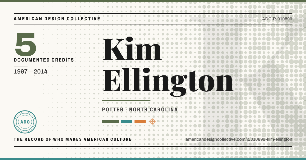 Registry card for Kim Ellington: the ADC seal, Kim Ellington, and how much is on record.