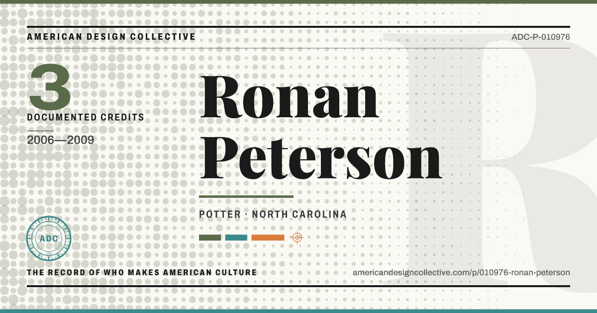 Registry card for Ronan Peterson: the ADC seal, Ronan Peterson, and how much is on record.