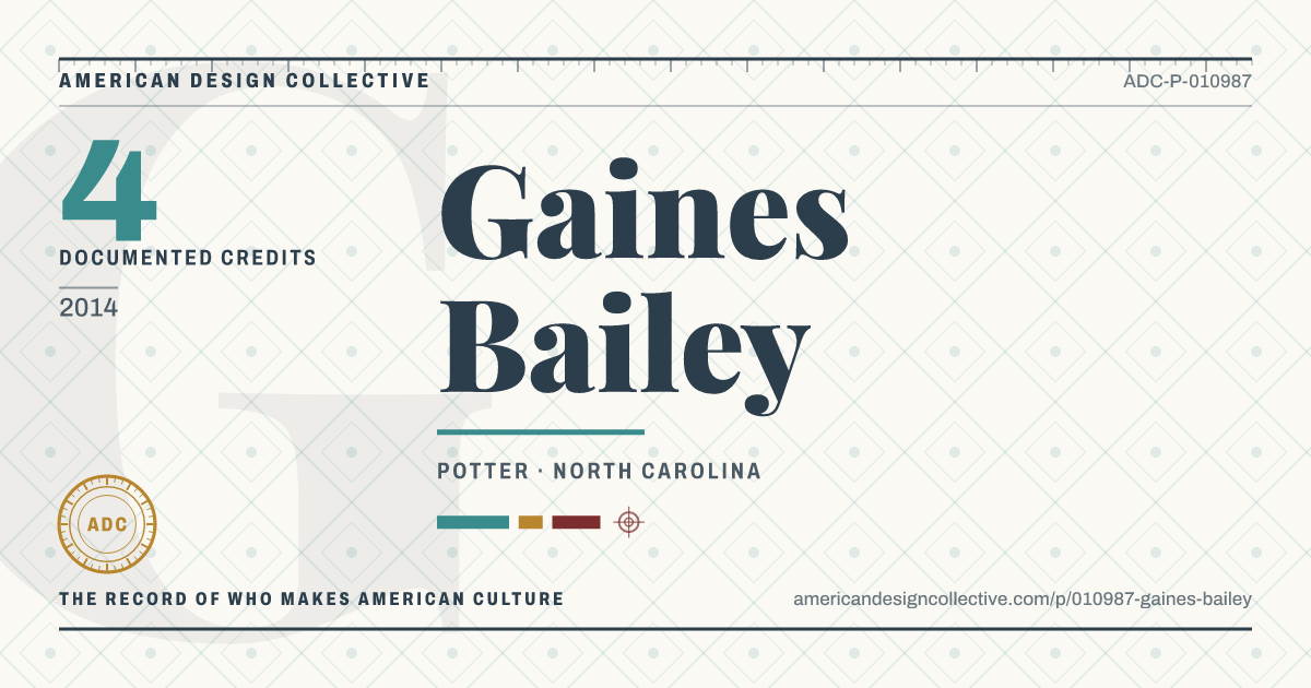Registry card for Gaines Bailey: the ADC seal, Gaines Bailey, and how much is on record.
