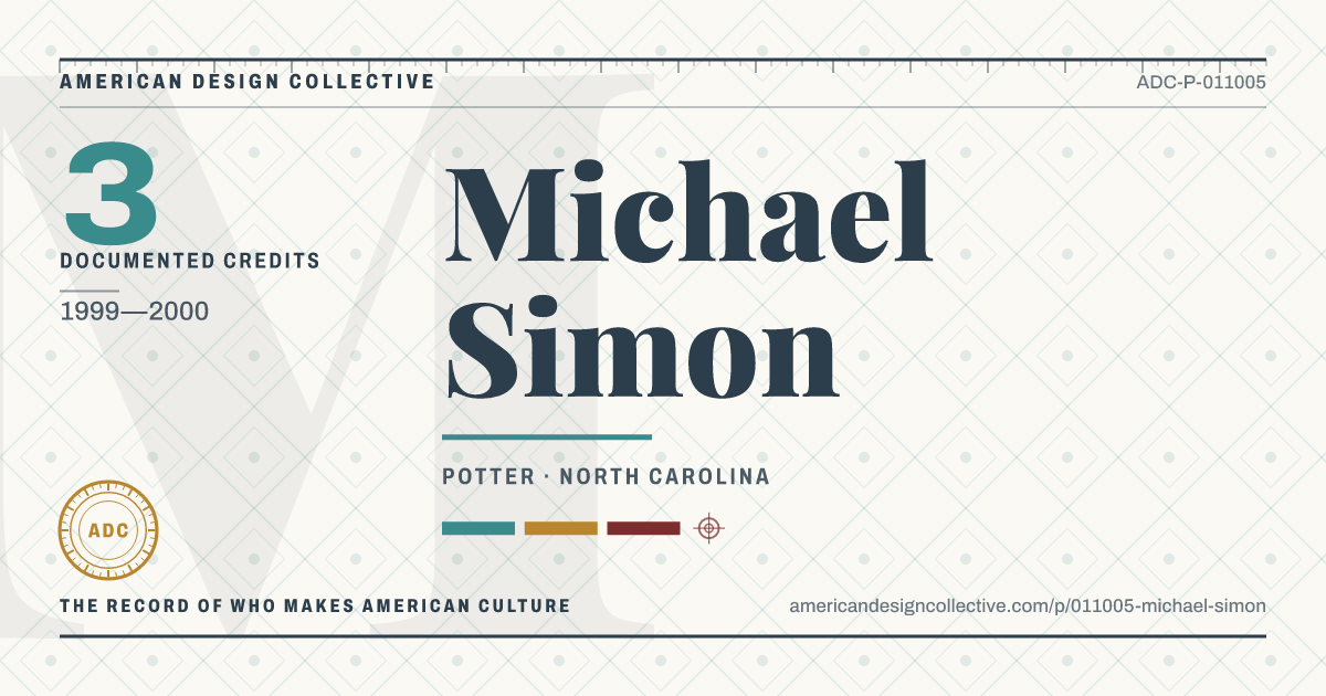 Registry card for Michael Simon: the ADC seal, Michael Simon, and how much is on record.