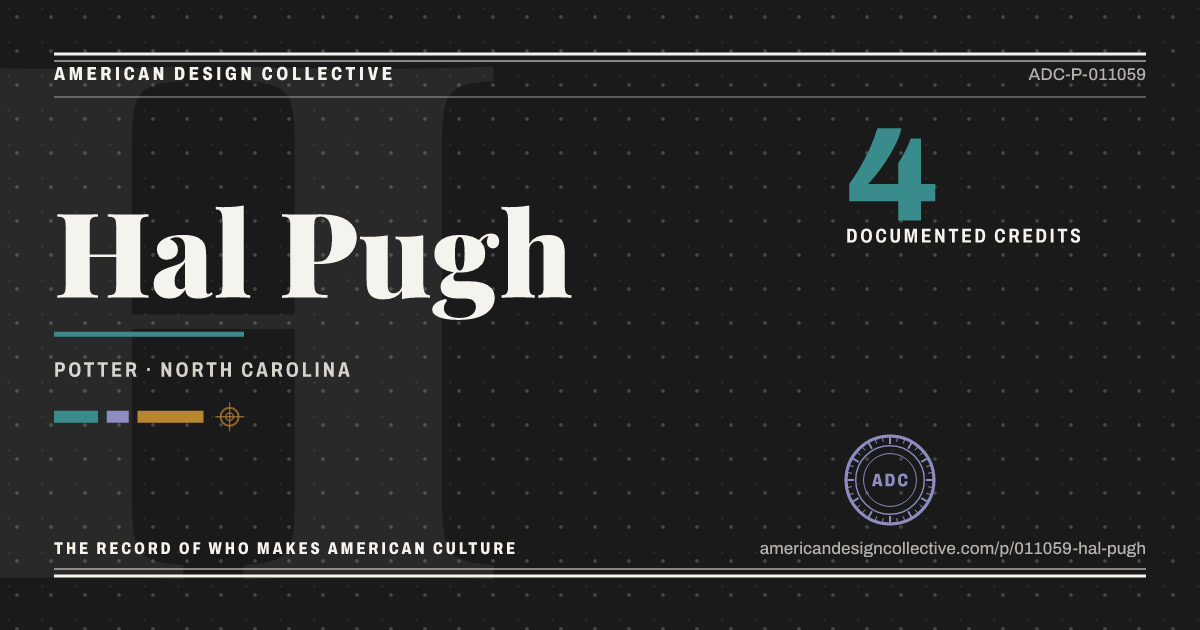Registry card for Hal Pugh: the ADC seal, Hal Pugh, and how much is on record.