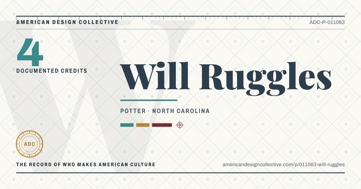Registry card for Will Ruggles: the ADC seal, Will Ruggles, and how much is on record.