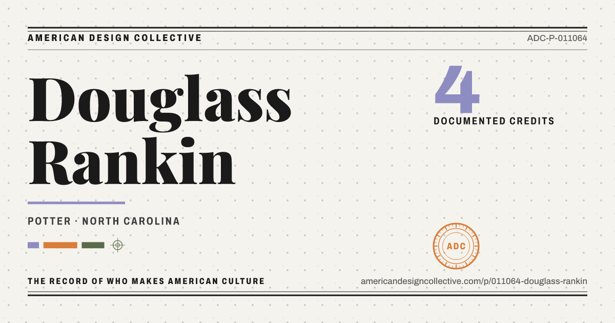 Registry card for Douglass Rankin: the ADC seal, Douglass Rankin, and how much is on record.