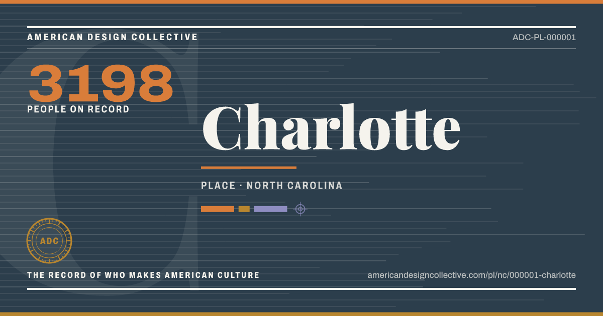 Registry card for Charlotte: the ADC seal, Charlotte, and how much is on record.
