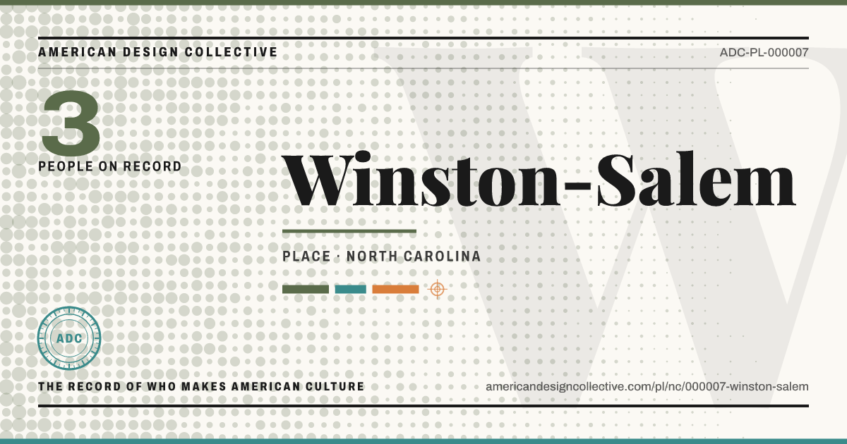 Registry card for Winston-Salem: the ADC seal, Winston-Salem, and how much is on record.