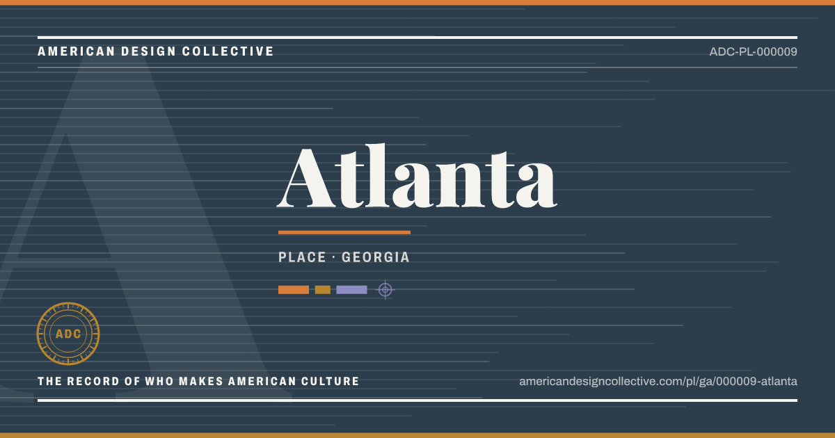 Registry card for Atlanta: the ADC seal, Atlanta, and how much is on record.