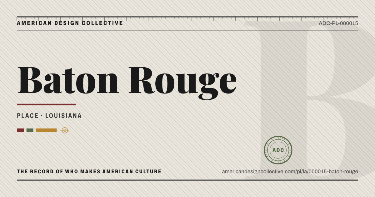 Registry card for Baton Rouge: the ADC seal, Baton Rouge, and how much is on record.