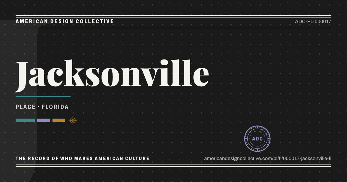 Registry card for Jacksonville: the ADC seal, Jacksonville, and how much is on record.