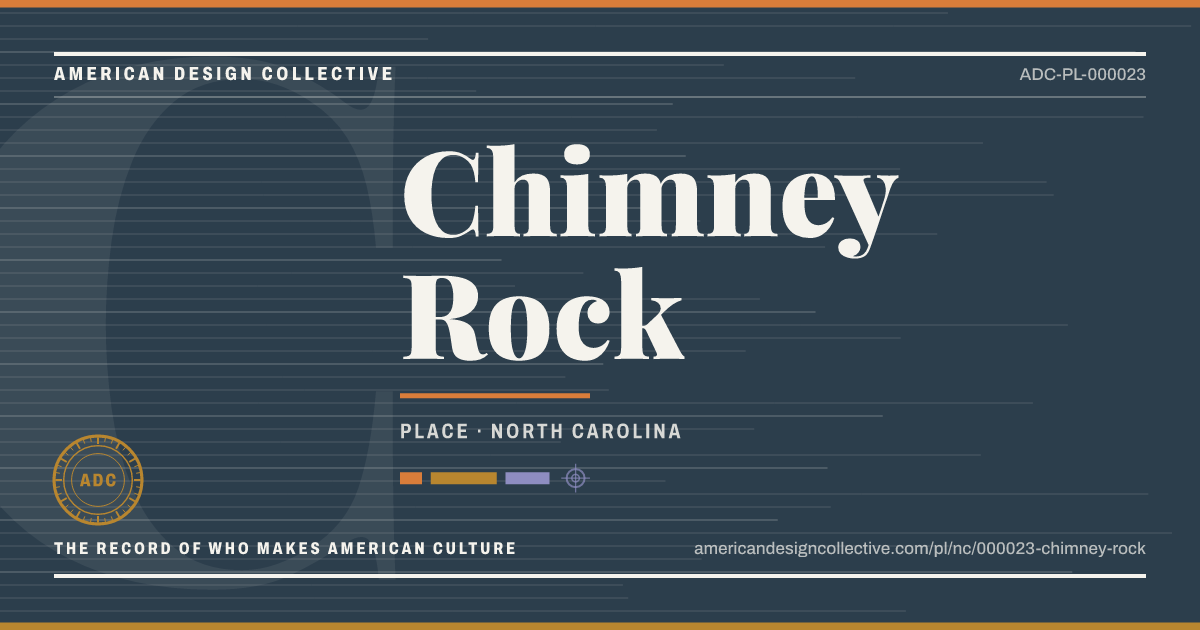 Registry card for Chimney Rock: the ADC seal, Chimney Rock, and how much is on record.