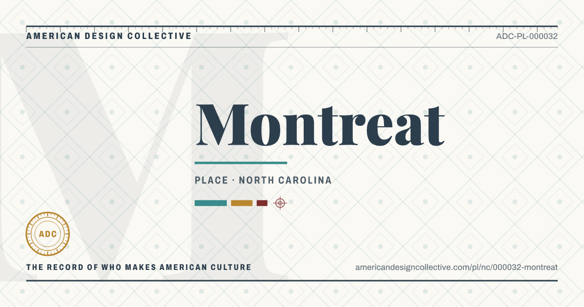 Registry card for Montreat: the ADC seal, Montreat, and how much is on record.