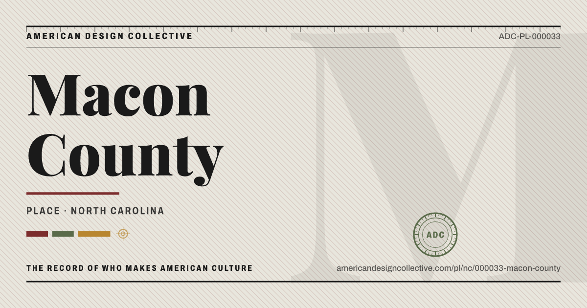 Registry card for Macon County: the ADC seal, Macon County, and how much is on record.
