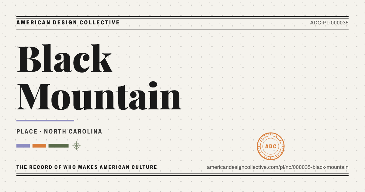 Registry card for Black Mountain: the ADC seal, Black Mountain, and how much is on record.