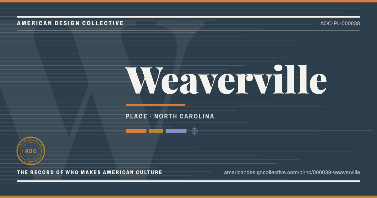 Registry card for Weaverville: the ADC seal, Weaverville, and how much is on record.