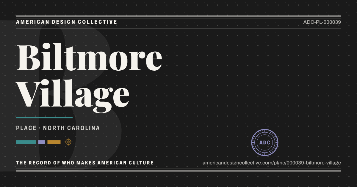 Registry card for Biltmore Village: the ADC seal, Biltmore Village, and how much is on record.