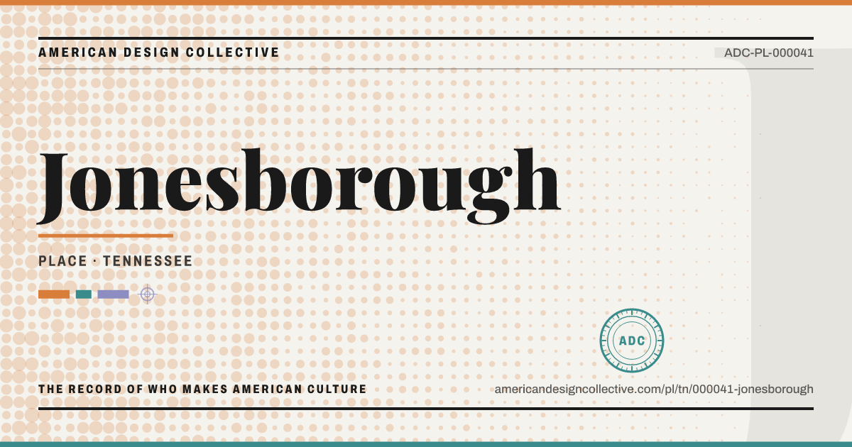 Registry card for Jonesborough: the ADC seal, Jonesborough, and how much is on record.