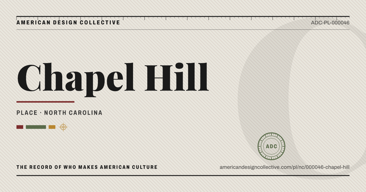 Registry card for Chapel Hill: the ADC seal, Chapel Hill, and how much is on record.