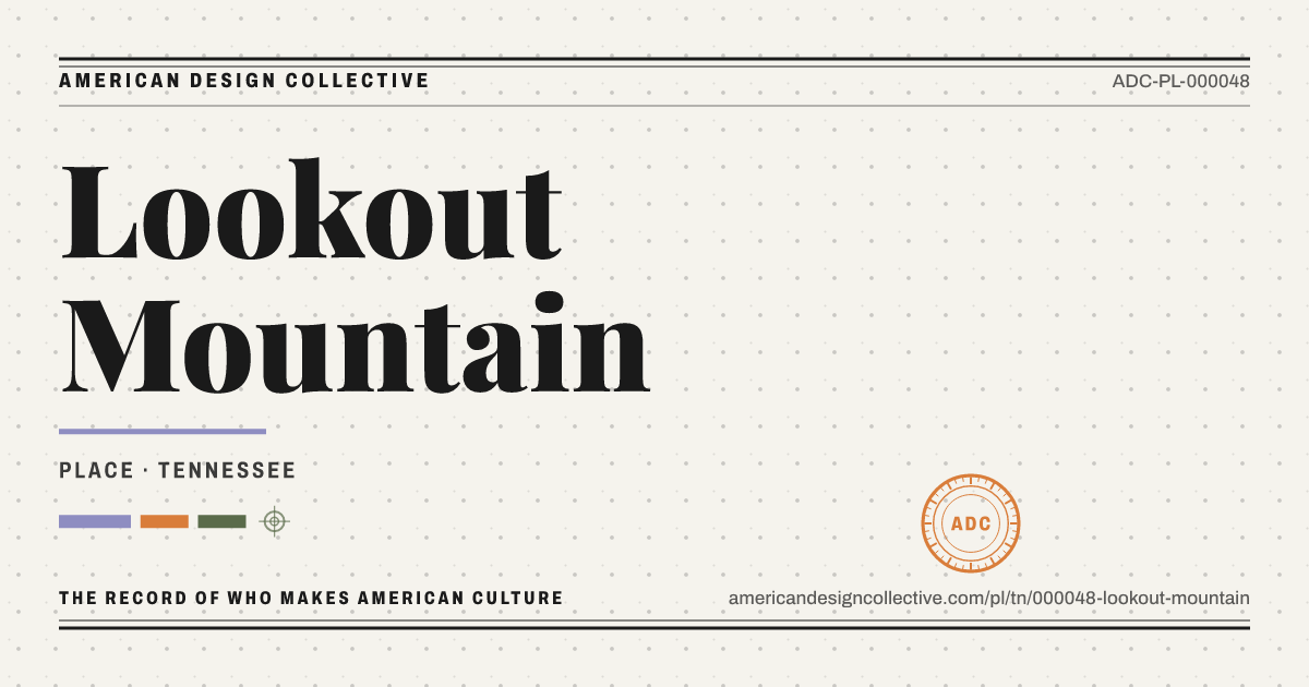 Registry card for Lookout Mountain: the ADC seal, Lookout Mountain, and how much is on record.