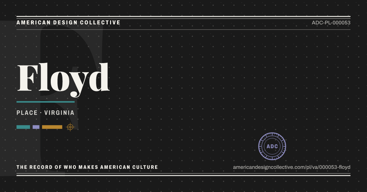 Registry card for Floyd: the ADC seal, Floyd, and how much is on record.