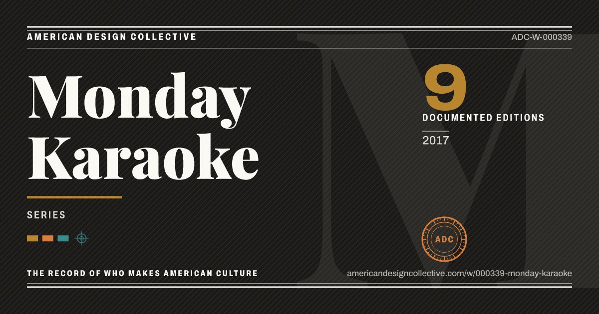 Registry card for Monday Karaoke: the ADC seal, Monday Karaoke, and how much is on record.