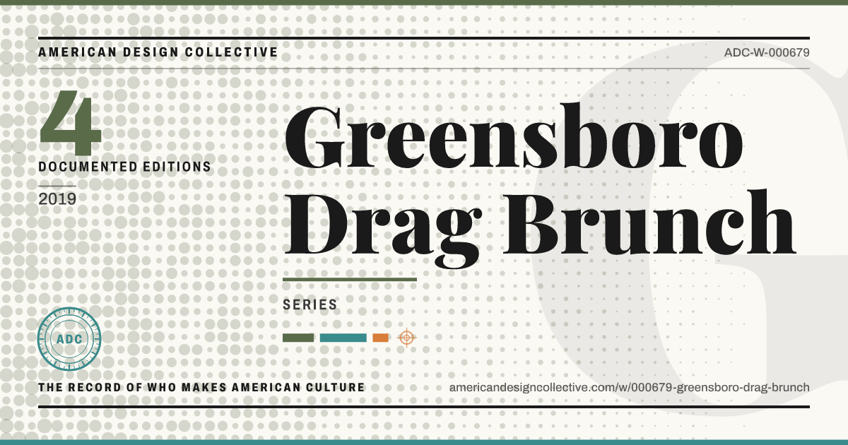 Registry card for Greensboro Drag Brunch: the ADC seal, Greensboro Drag Brunch, and how much is on record.