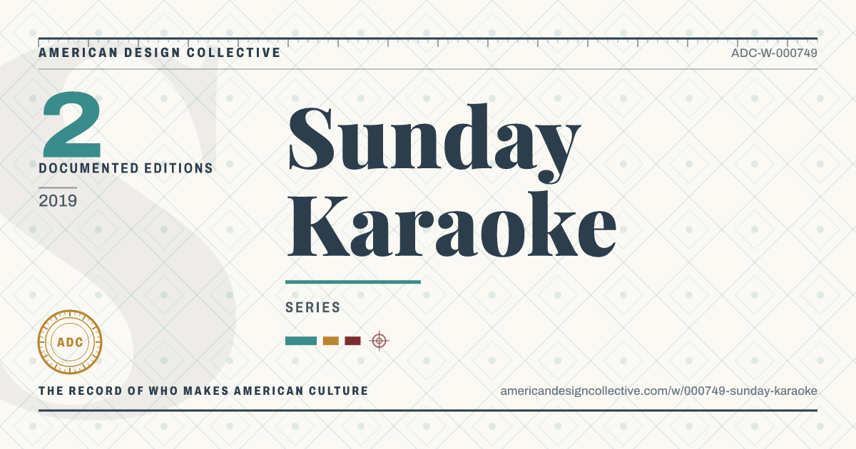 Registry card for Sunday Karaoke: the ADC seal, Sunday Karaoke, and how much is on record.