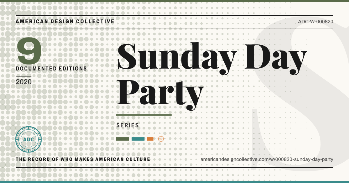 Registry card for Sunday Day Party: the ADC seal, Sunday Day Party, and how much is on record.