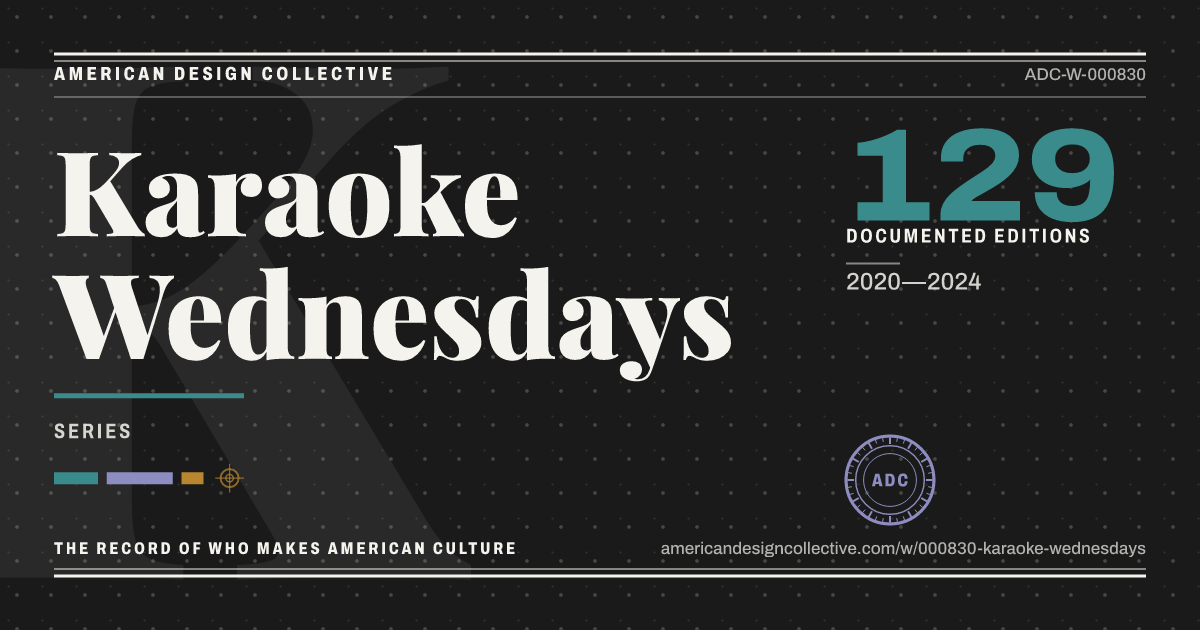 Registry card for Karaoke Wednesdays: the ADC seal, Karaoke Wednesdays, and how much is on record.