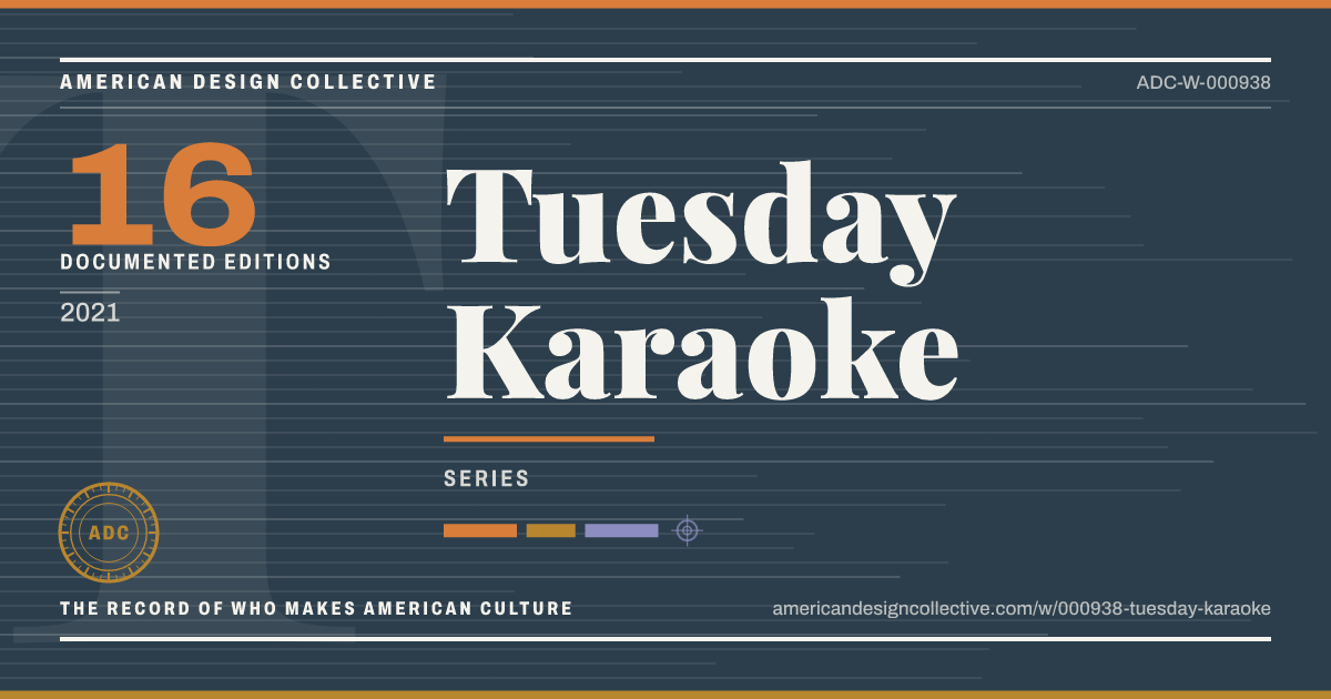 Registry card for Tuesday Karaoke: the ADC seal, Tuesday Karaoke, and how much is on record.