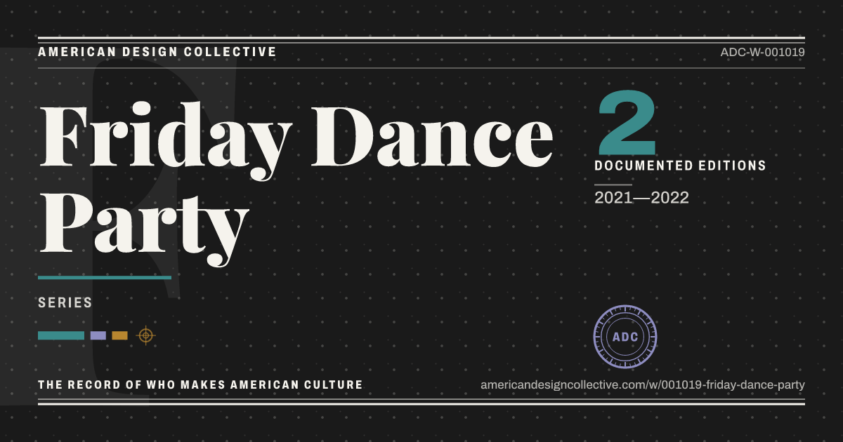 Registry card for Friday Dance Party: the ADC seal, Friday Dance Party, and how much is on record.