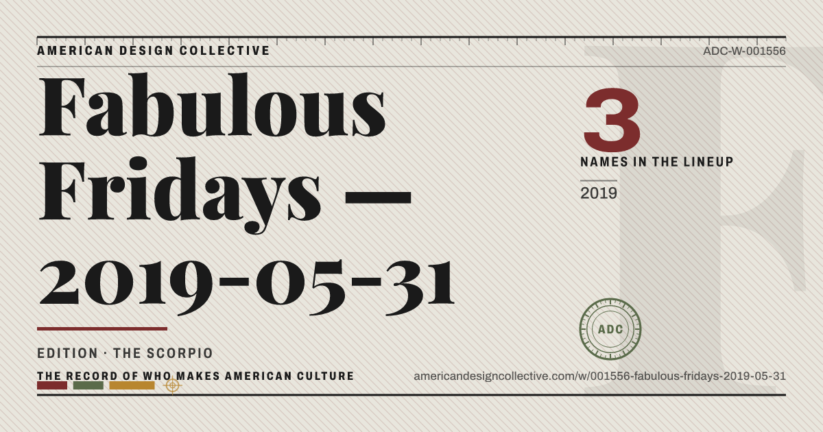 Registry card for Fabulous Fridays — 2019-05-31: the ADC seal, Fabulous Fridays — 2019-05-31, and how much is on record.