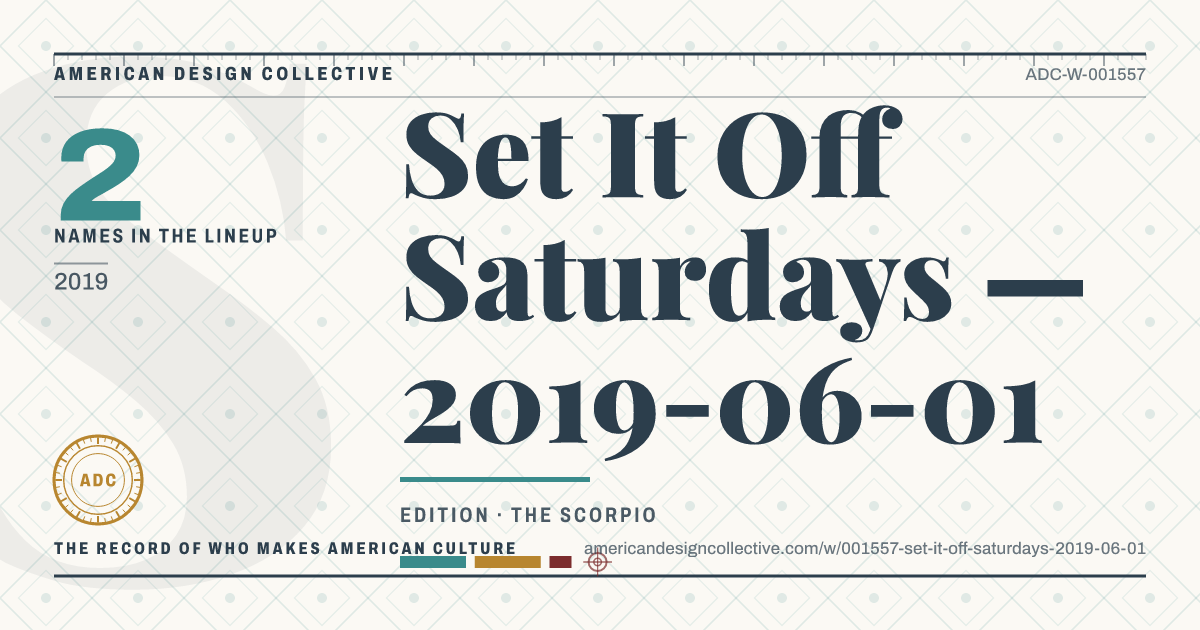 Registry card for Set It Off Saturdays — 2019-06-01: the ADC seal, Set It Off Saturdays — 2019-06-01, and how much is on record.
