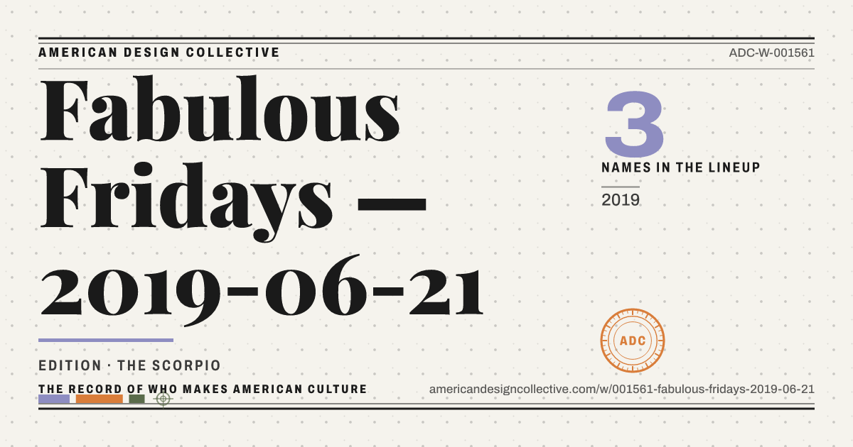 Registry card for Fabulous Fridays — 2019-06-21: the ADC seal, Fabulous Fridays — 2019-06-21, and how much is on record.