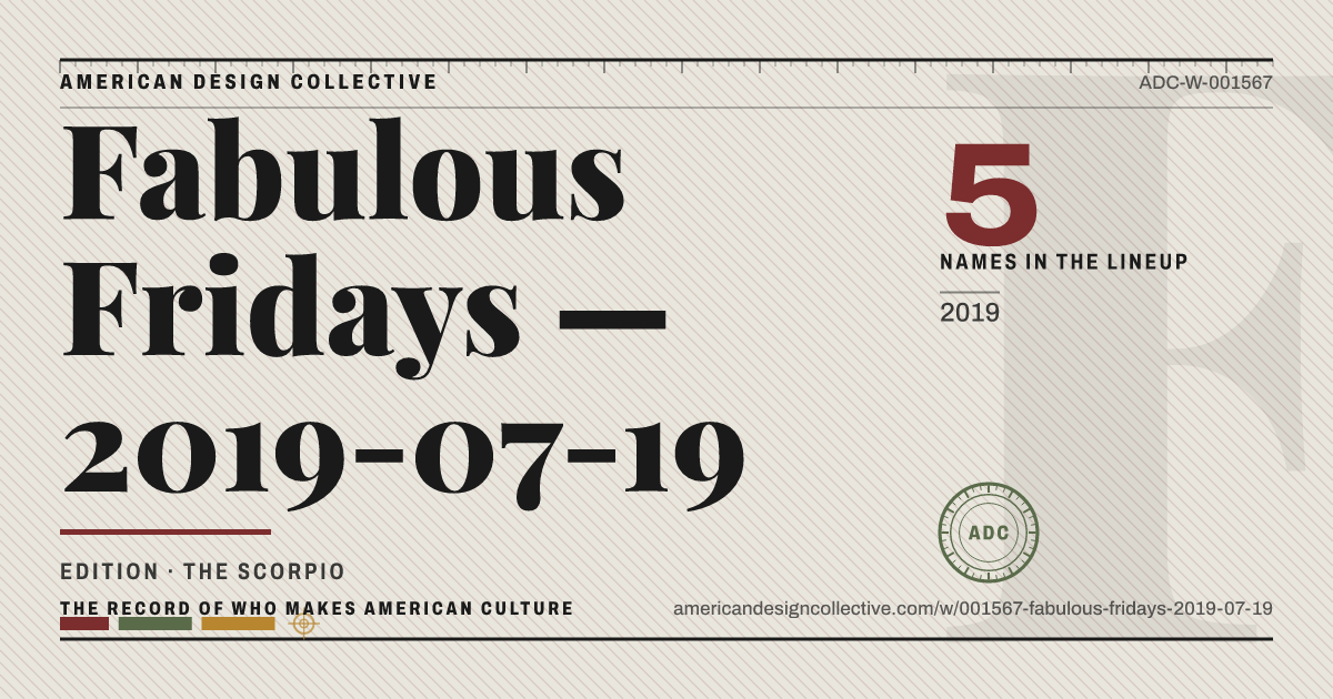Registry card for Fabulous Fridays — 2019-07-19: the ADC seal, Fabulous Fridays — 2019-07-19, and how much is on record.