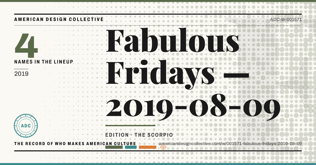 Registry card for Fabulous Fridays — 2019-08-09: the ADC seal, Fabulous Fridays — 2019-08-09, and how much is on record.