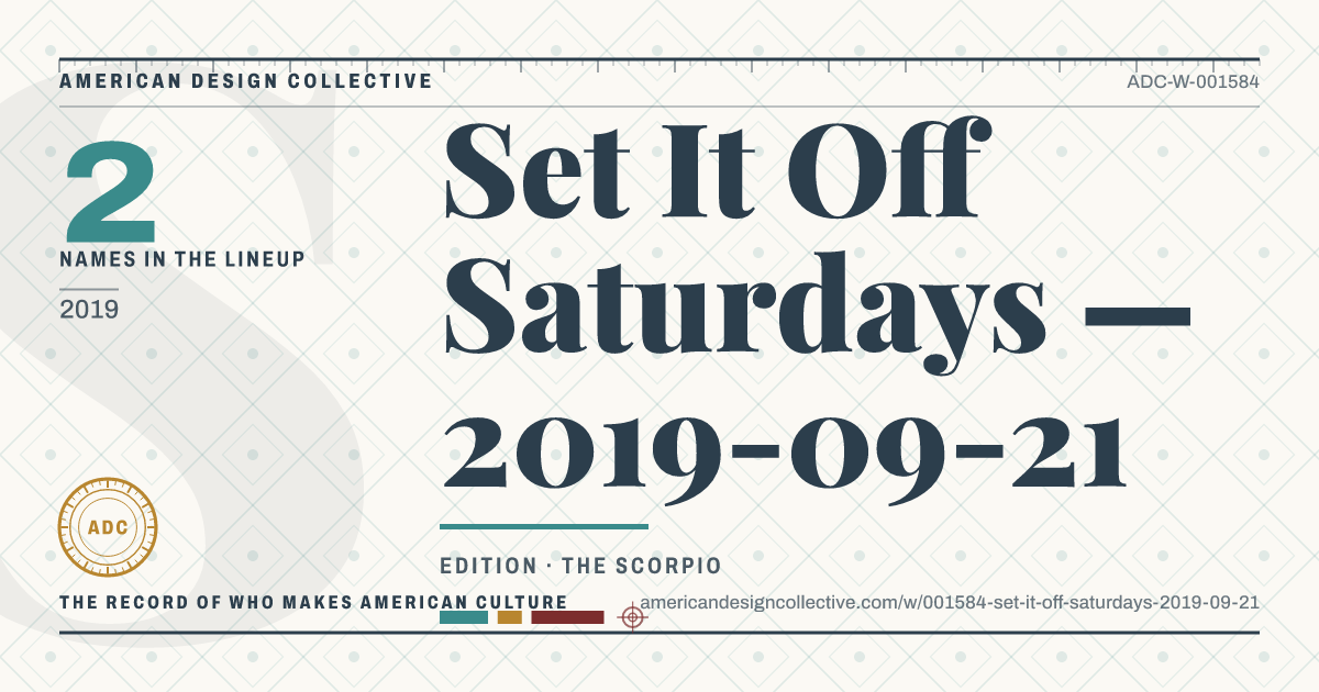 Registry card for Set It Off Saturdays — 2019-09-21: the ADC seal, Set It Off Saturdays — 2019-09-21, and how much is on record.