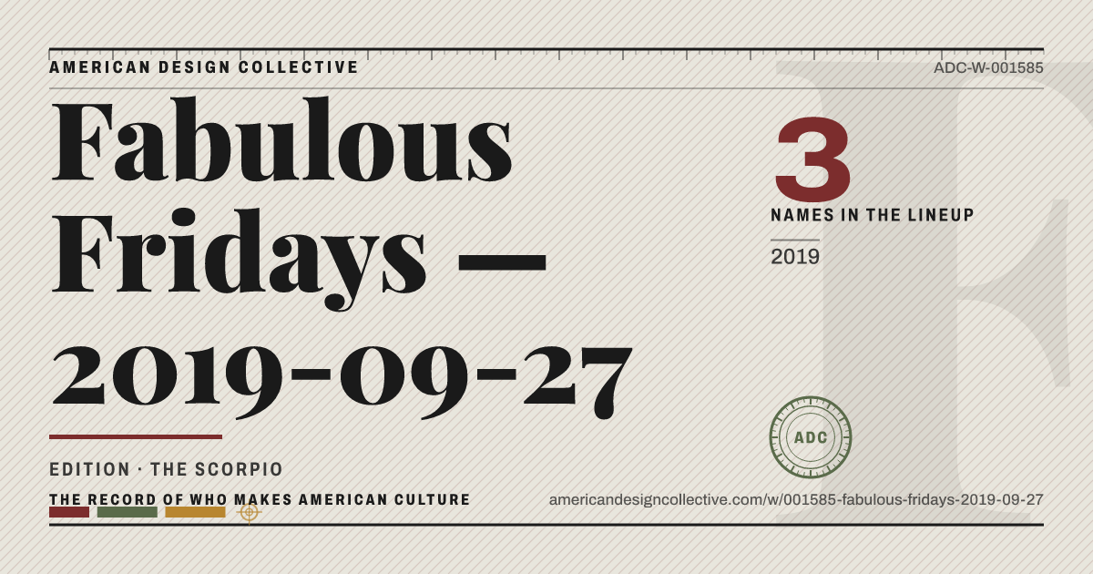 Registry card for Fabulous Fridays — 2019-09-27: the ADC seal, Fabulous Fridays — 2019-09-27, and how much is on record.