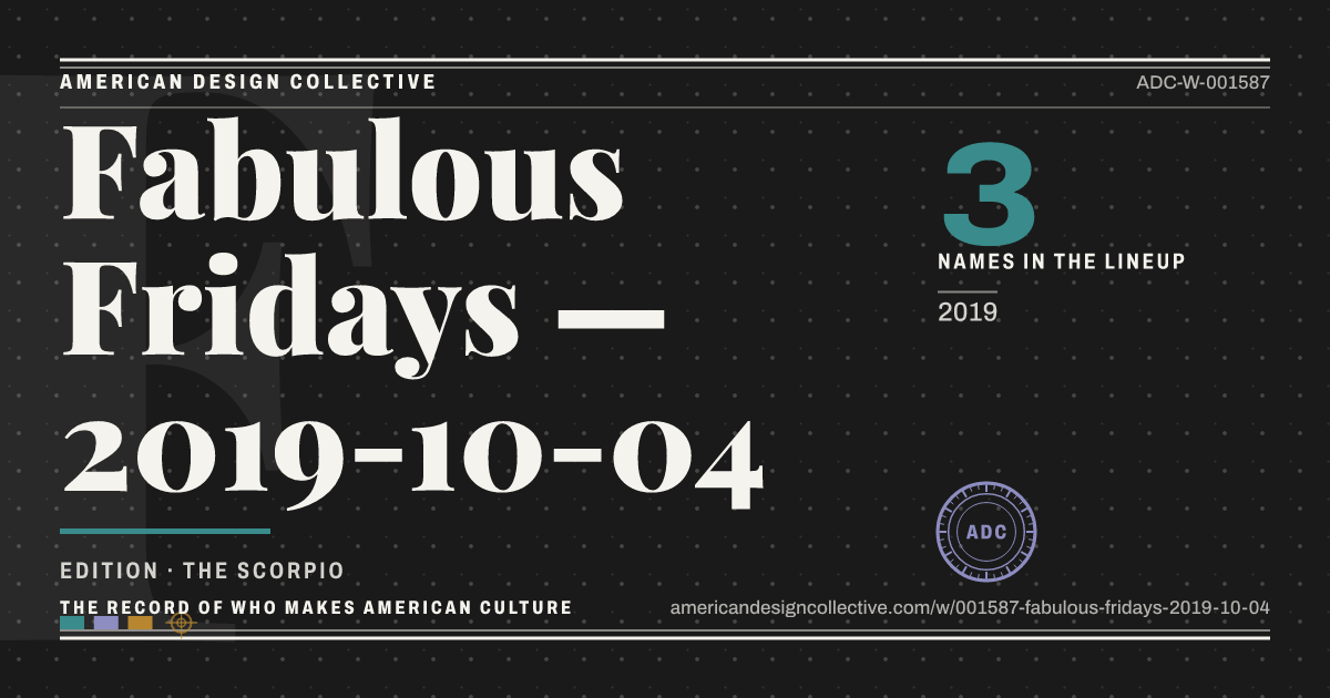 Registry card for Fabulous Fridays — 2019-10-04: the ADC seal, Fabulous Fridays — 2019-10-04, and how much is on record.