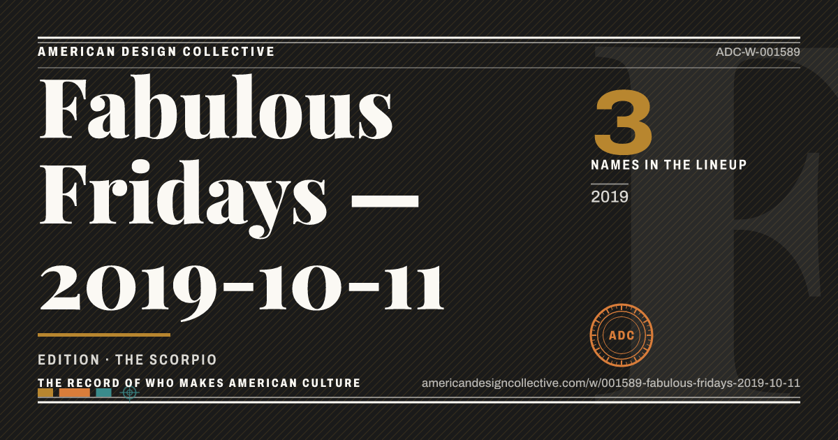 Registry card for Fabulous Fridays — 2019-10-11: the ADC seal, Fabulous Fridays — 2019-10-11, and how much is on record.
