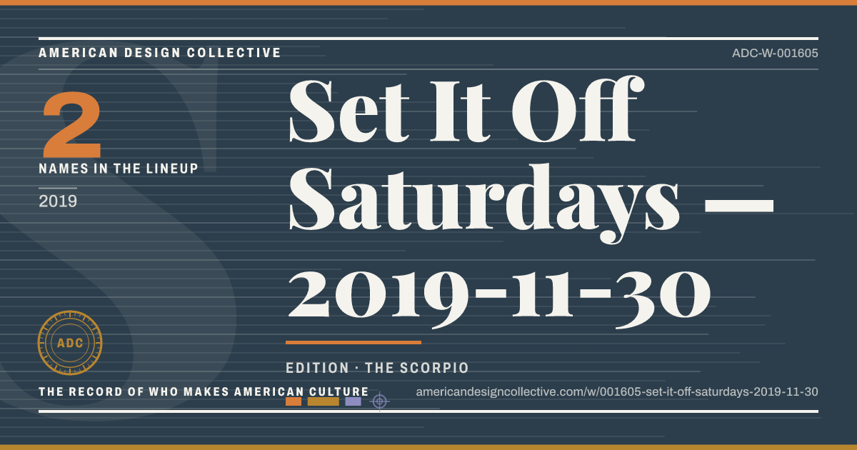 Registry card for Set It Off Saturdays — 2019-11-30: the ADC seal, Set It Off Saturdays — 2019-11-30, and how much is on record.