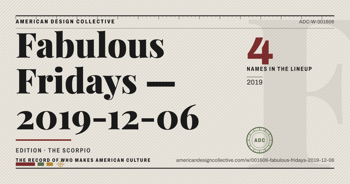 Registry card for Fabulous Fridays — 2019-12-06: the ADC seal, Fabulous Fridays — 2019-12-06, and how much is on record.