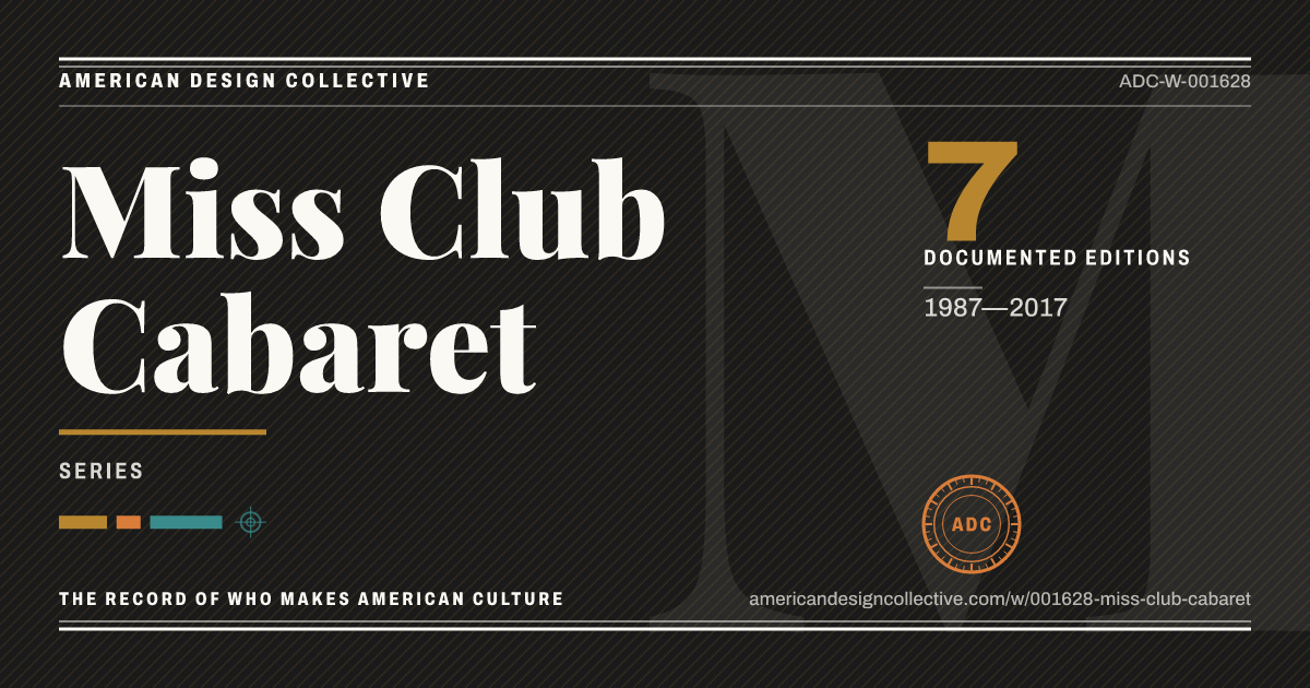 Registry card for Miss Club Cabaret: the ADC seal, Miss Club Cabaret, and how much is on record.