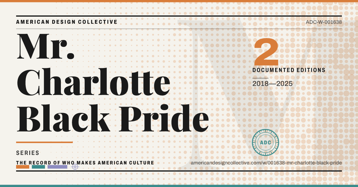 Registry card for Mr. Charlotte Black Pride: the ADC seal, Mr. Charlotte Black Pride, and how much is on record.