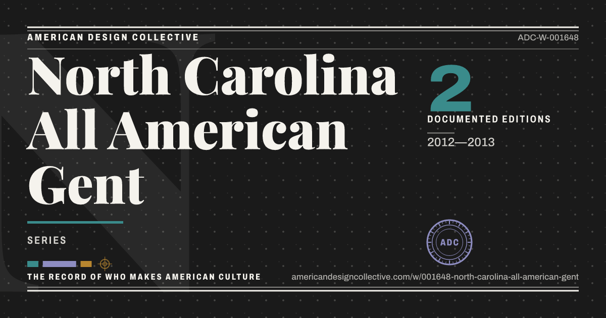 Registry card for North Carolina All American Gent: the ADC seal, North Carolina All American Gent, and how much is on record.